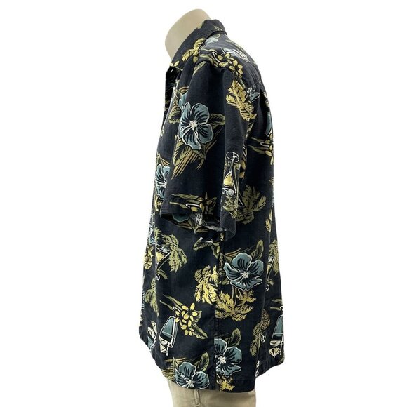 Tommy Baham Silk Hawaiian Button Shirt Martini Cocktail Floral‎ Pineapple Mens M - Picture 7 of 9